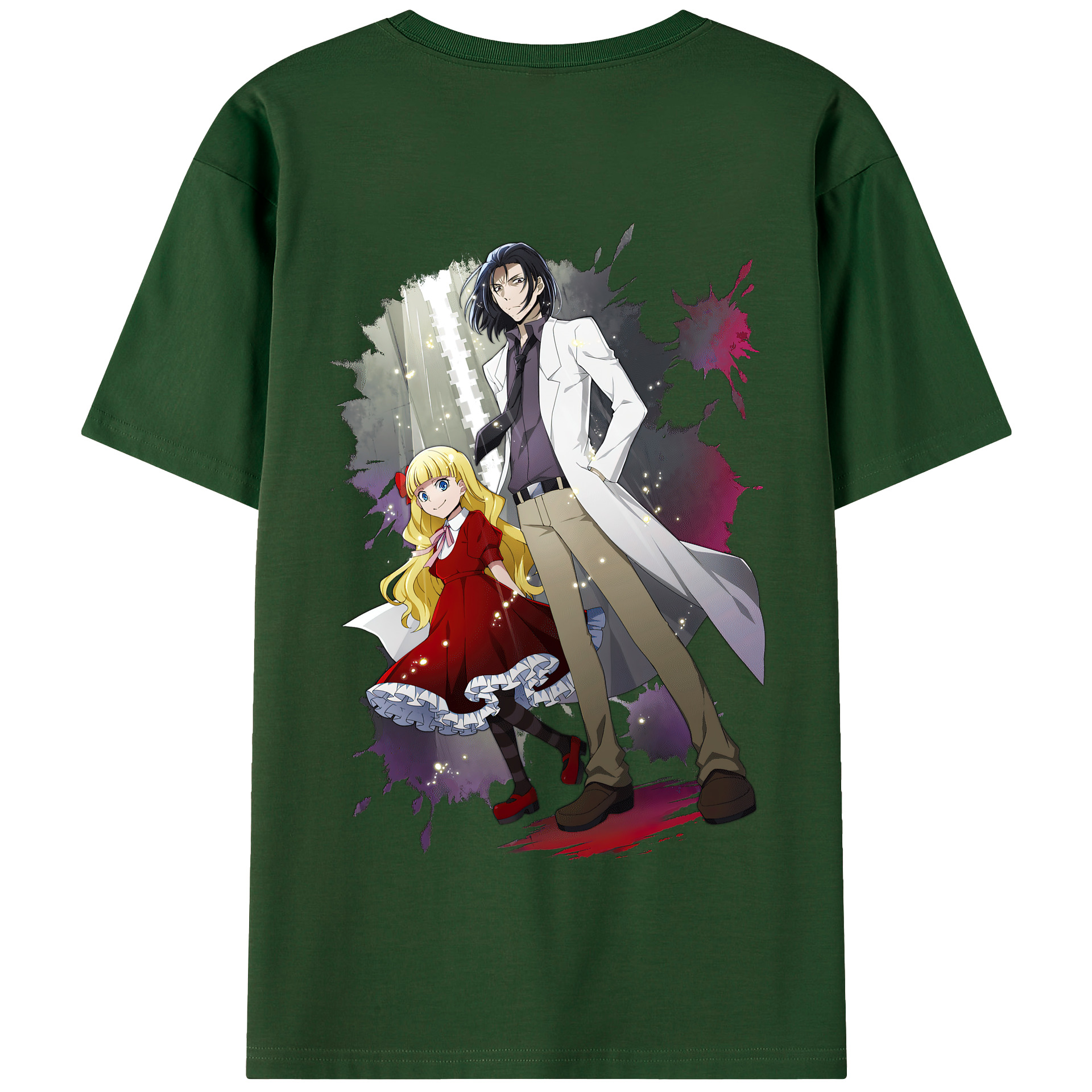 （画像用） 文豪ストレイドッグス Bungo Stray Dogs 綿100％半袖Tシャツ（背面プリント）